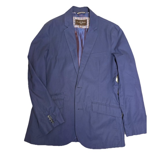 Black Brown 1826 DESIGNER SUMMER Navy 100% Cotton Blazer‎ Sport Coat SIZE M EUC - Picture 1 of 7